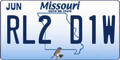 MO license plate RL2D1W