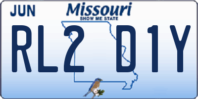 MO license plate RL2D1Y