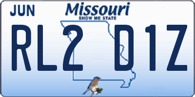 MO license plate RL2D1Z