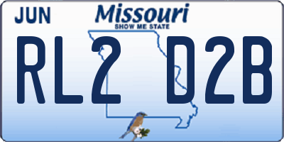 MO license plate RL2D2B