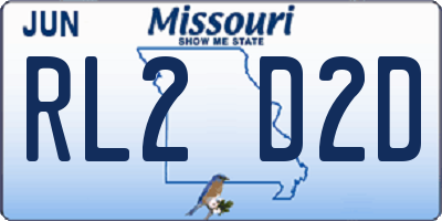 MO license plate RL2D2D