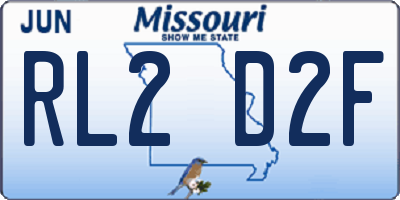 MO license plate RL2D2F