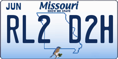 MO license plate RL2D2H