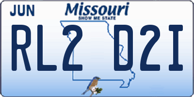 MO license plate RL2D2I