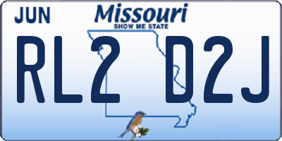 MO license plate RL2D2J