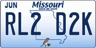 MO license plate RL2D2K