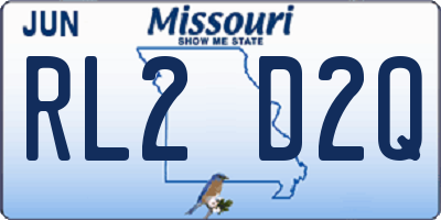 MO license plate RL2D2Q