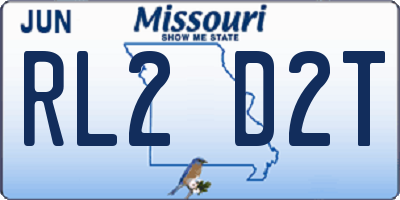 MO license plate RL2D2T