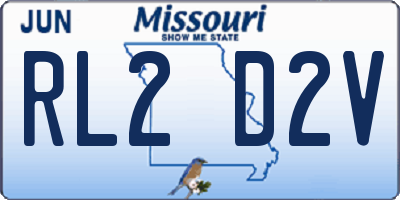 MO license plate RL2D2V