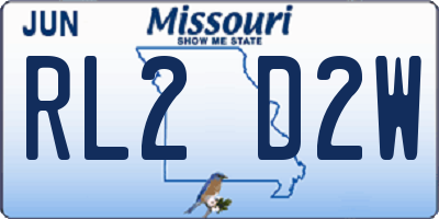 MO license plate RL2D2W