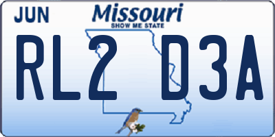 MO license plate RL2D3A