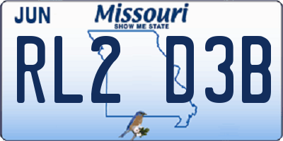MO license plate RL2D3B