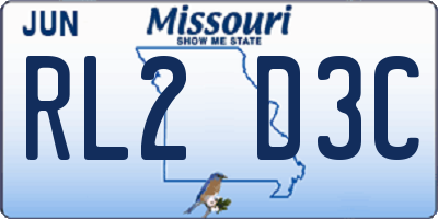 MO license plate RL2D3C