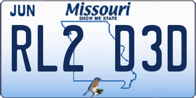 MO license plate RL2D3D