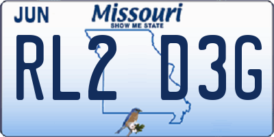 MO license plate RL2D3G