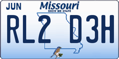 MO license plate RL2D3H