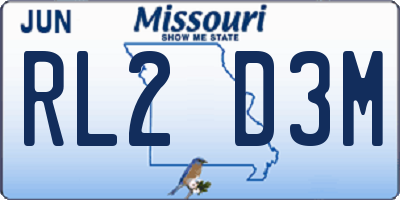 MO license plate RL2D3M