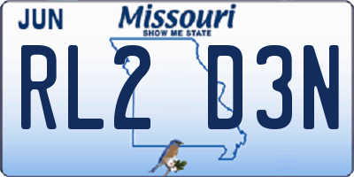 MO license plate RL2D3N