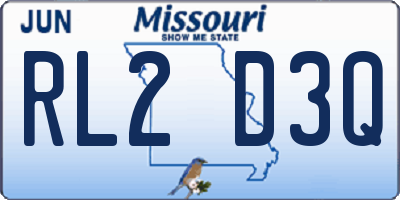 MO license plate RL2D3Q