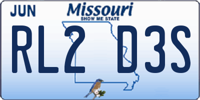 MO license plate RL2D3S