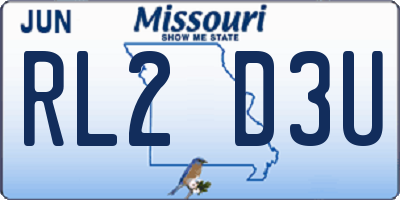MO license plate RL2D3U