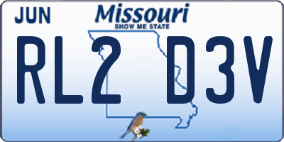 MO license plate RL2D3V