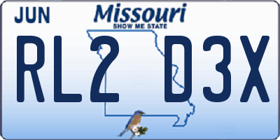 MO license plate RL2D3X