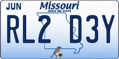 MO license plate RL2D3Y