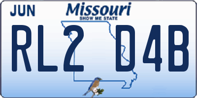 MO license plate RL2D4B
