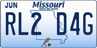 MO license plate RL2D4G