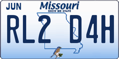 MO license plate RL2D4H