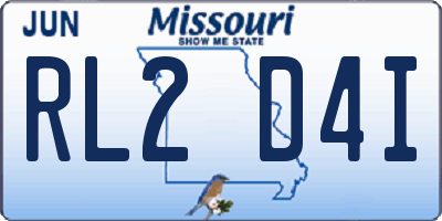 MO license plate RL2D4I
