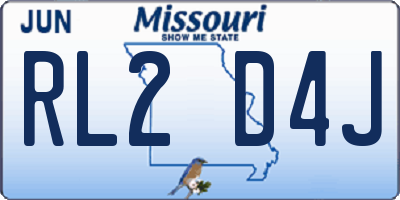 MO license plate RL2D4J