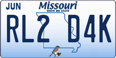 MO license plate RL2D4K