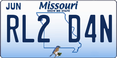 MO license plate RL2D4N