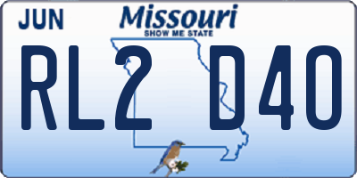 MO license plate RL2D4O