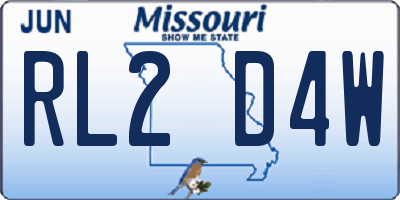 MO license plate RL2D4W