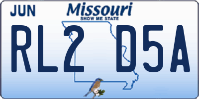 MO license plate RL2D5A