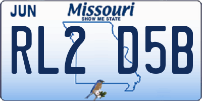 MO license plate RL2D5B