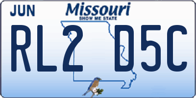MO license plate RL2D5C
