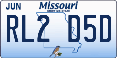 MO license plate RL2D5D
