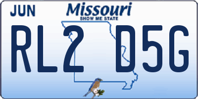 MO license plate RL2D5G