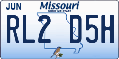 MO license plate RL2D5H