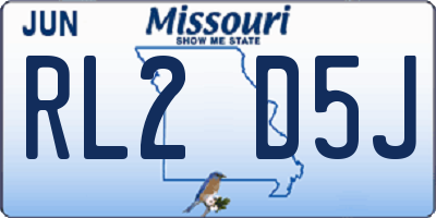 MO license plate RL2D5J