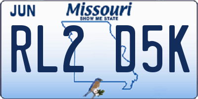 MO license plate RL2D5K