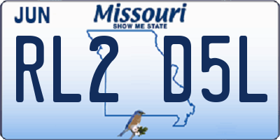 MO license plate RL2D5L