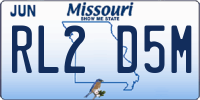 MO license plate RL2D5M