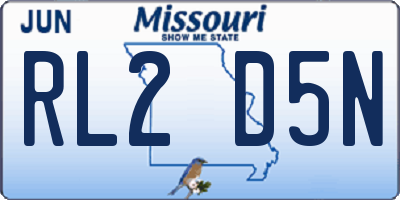MO license plate RL2D5N