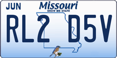MO license plate RL2D5V