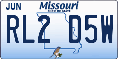MO license plate RL2D5W